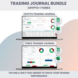 Trading Journals Crypto / Forex in Google Sheets and Excel Template