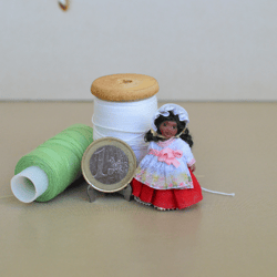 miniature  doll in 24th scales. handmade doll toy.
