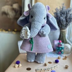 Elephant toy crochet pattern, plushie toy, Crochet Elephant PDF, Amigurumi Elephant, Amigurumi plushie toy Elephant