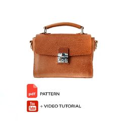 PDF Small women's leather bag - women's leather bag pattern - Download PDF & video TUTORIAL