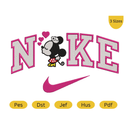 Nike Minnie Heart  Heart Embroidery design, Nike Small Minnie
