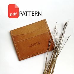 Pattern of a leather cardholer wallet for cards in PDF format with 4 mm steps.