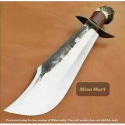 Custom Handmade High Carbon 1095 Steel Hunting Bowie Knife, Stag Horn Handle