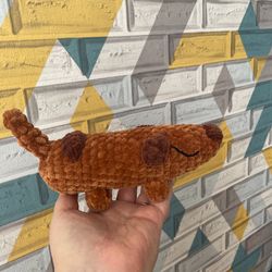 Handmade crochet  long dog toy, 9 inches, soft and perfect gift for children