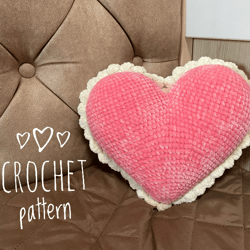Heart Plush Pillow Crochet Pattern