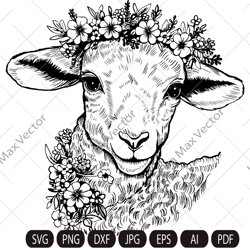Lamb Svg, Sheep svg, Cute Farm Animal, Livestock,farm life, Lamb Clipart, Lamb Vector, Lamb printable, Lambs svg