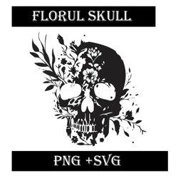 Floral skull svg, skull clipart, skeleton svg, floral skeleton