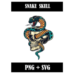 Snake  skull svg, skull with Snakes, Snake skull clipart, Snake skeleton svg,Snake skeleton