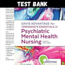 Latest 2023 Davis Advantage for Townsends Essentials of Psychiatric Mental Health Nursing 9th Test bank | All chapters