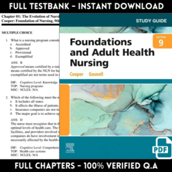 Latest 2023 Foundations and Adult Health Nursing, 9th Edition Cooper Test Bank | All Chapters Included