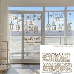 Muslim Party Supplies Eid Al-fitr, Eid Mubarak Decor for Home, Eid Window Stickers, Ramadan Kareem Decoration