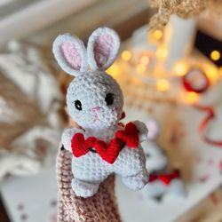 Valentines Crochet Bunny pattern, CROCHET PATTERN bunny, Plushie bunny,Pattern Rabbit, Bunny Amigurumi,Valentines toy