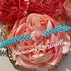 something blue beaded bracelet, handmade jewelry, wedding gift