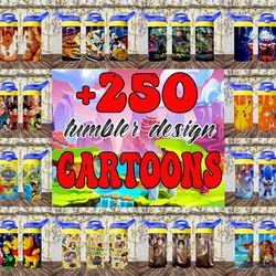 Popular Cartoons 12oz Sippy Cup 256 Design bundle, kids 12oz Flip top Tumbler Sublimation, Kids tumbler Png File bundle