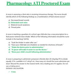 ATI RN CMS Pharmacology Proctored Exam 2023 2024 Actual Questions and Answer Level 3