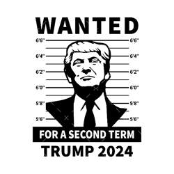 Trump 2024 SVG, PDF, PNG, Wanted Trump For A Second Term