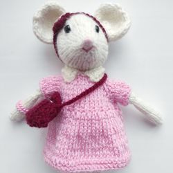 mouse picksy knitted toy with clothes and accessories