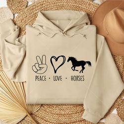 Peace Love Horses SVG, Horse Lover SVG
