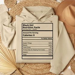 Black Girl Nutrition Facts SVG