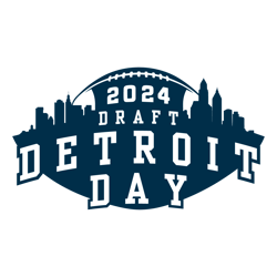 Draft Day Detroit 2024 Football Skyline Svg