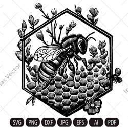 Bee,honey bee , bumble bee svg png jpg clip art Silhouette Cutting Machine cut file