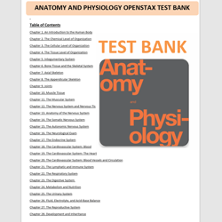 Test Bank for Anatomy and Physiology 1st Edition by Openstax