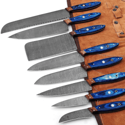 professional kitchen knives custom made damascus steel 8 pcs of professional utility cooking chef kitchen knife set with