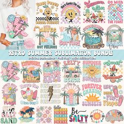 Retro Summer Bundle png, Summer Beach Vibes Png, Surf Vibes Png, Summer vibes Svg, Trendy Summer Shirts png, sweet summe