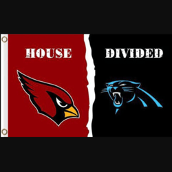 Arizona Cardinals and Carolina Panthers Divided Flag 3x5ft