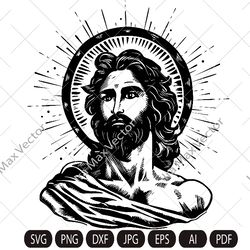 Jesus SVG, Jesus svg, Christian SVG image, Jesus face SVG, faith svg, Bible svg, God svg,Jesus risen