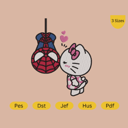Hello kitty Spiderman  Embroidery Design