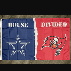Dallas Cowboys vs Tampa Bay Buccaneers House Divided Flag 3x5 ft Banner New