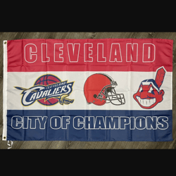 Cleveland Indians Browns Cavaliers Flag 3x5 ft Sports Banner Man-Cave Garage New