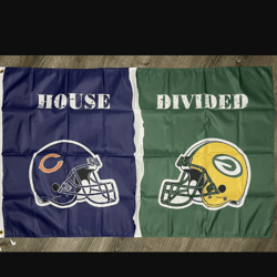 Chicago Bears vs Green Bay Packers House Divided Flag 3x5ft Sports Banner