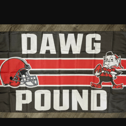 Cleveland Browns Dawg Pound Flag 3x5 ft Sports Brown Banner Man-Cave Garage Bar