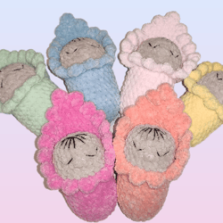 Crochet baby doll plushie, handmade lovey amigurumi plush dolls