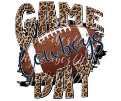 Game Day Leopard Football Cowboys PNG Digital Download