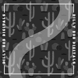 95Boho Cactus Seamless Pattern,