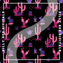 14Boho Cactus Seamless Pattern
