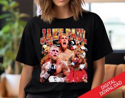 167Jake Paul Boxing Tshirt Design, PNG Digital Download, Vintage 90s Boxing TShirt, Boxing Streetwear T-Shirt, Boxing Su