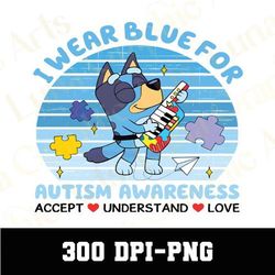Cartoon Blue Autism Awareness Png, Blue Dog Autism Png, Wear Blue Autism Png, Autism Png, Blue Dog Png, Blu-Ey PNG, Digi