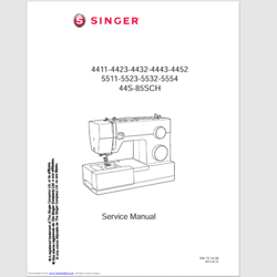 Singer 4423 Service Manual 4411-4423-4432-4443-4452 -5511-5523-5532-5554 -44S-85SCH Sewing Machine