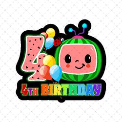 4th Birthday Png, 4th Birhday Boy Png, 4th Birthday Girl Png, Happy Birthday Png, Happy Birthday Party, Rainbow Png