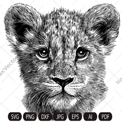 Baby Lion svg,Lion cub face svg, Nursery Decor, Safari African Animals, Lion Cub, Nursery Wall Art, Kids Printable Art