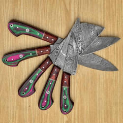 custom damascus steel chef knife kitchen set