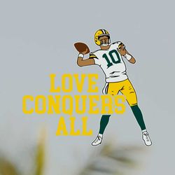 -Love Conquers All Green Bay Packers Player Svg File Digital Download