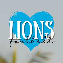 Lions Football Heart Svg File Cricut Digital Download