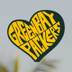 Green Bay Packers Heart Svg File Cricut Digital Download