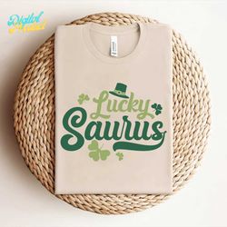 Lucky Saurus-Retro St Patrick's Day SVG