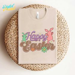 Retro Happy Easter PNG Sublimation